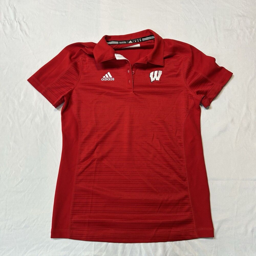 Adidas Women's Climalite Select Wisconsin Badgers Polo Red Size M